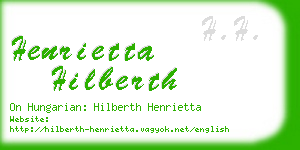 henrietta hilberth business card